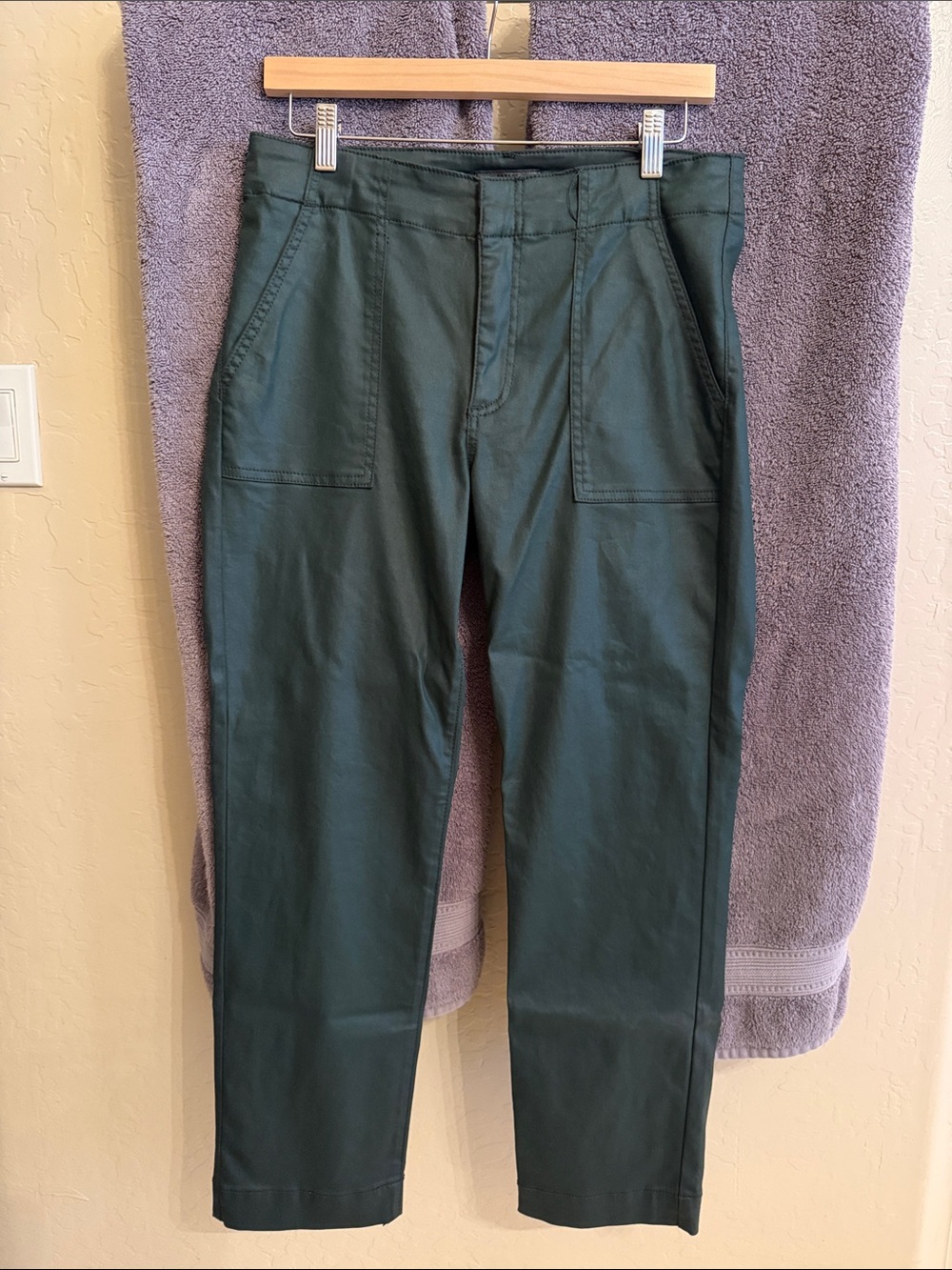 Kut from the Kloth Dark Green Cropped Utility Jeans